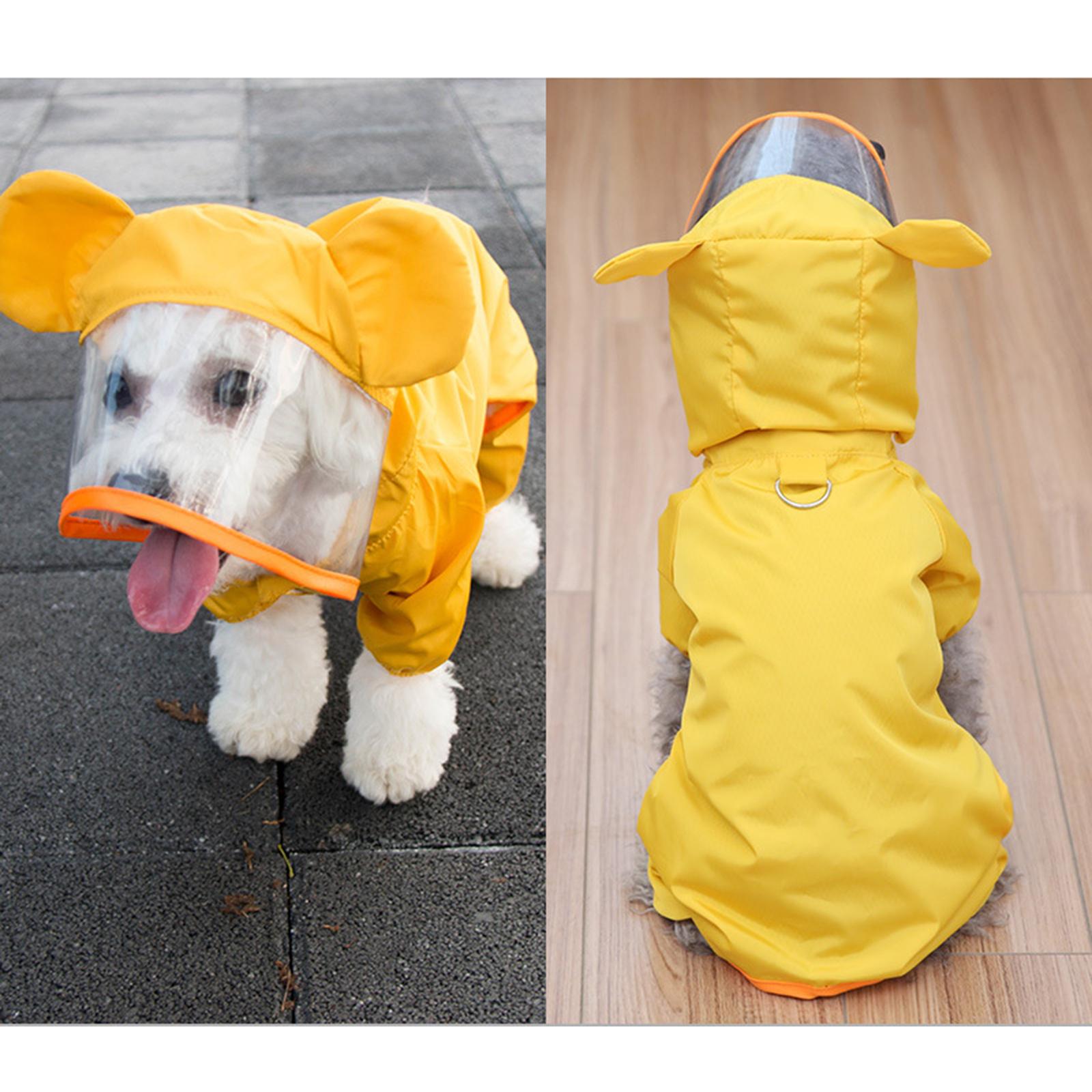Dog Raincoat Pet Dog Raincoat Waterproof Dog Puppy Raincoat with Transparent Hat Brim Large Dog Medium Dog Rain Coat