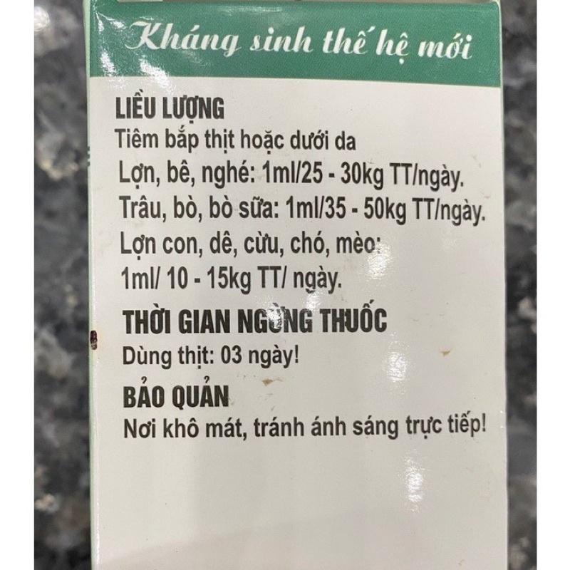 1 lọ DANOCIN LA 100ml dùng cho nhiễm trùng đường hô hấp trên chó mèo trâu bò lợn