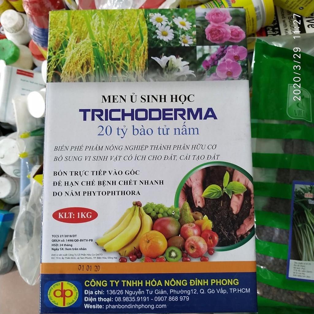 Men ủ sinh học Trichoderma 20 tỷ bào tử nấm Hộp 1 kg phân giải hữu cơ, bổ sung vi sinh vật, Chuyên Dùng Ủ Phân hữu cơ