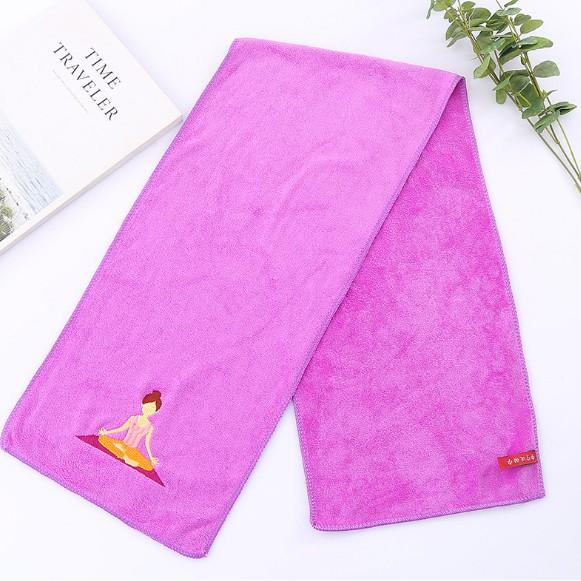 Khăn cotton thể thao lau thấm mồ hôi thêu hình cô gái tập yoga