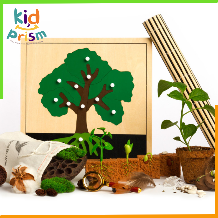 Tranh ghép 3D hình cây bằng gỗ giúp bé phát triển tư duy, kích thích trí não  (Giáo cụ Montessori)