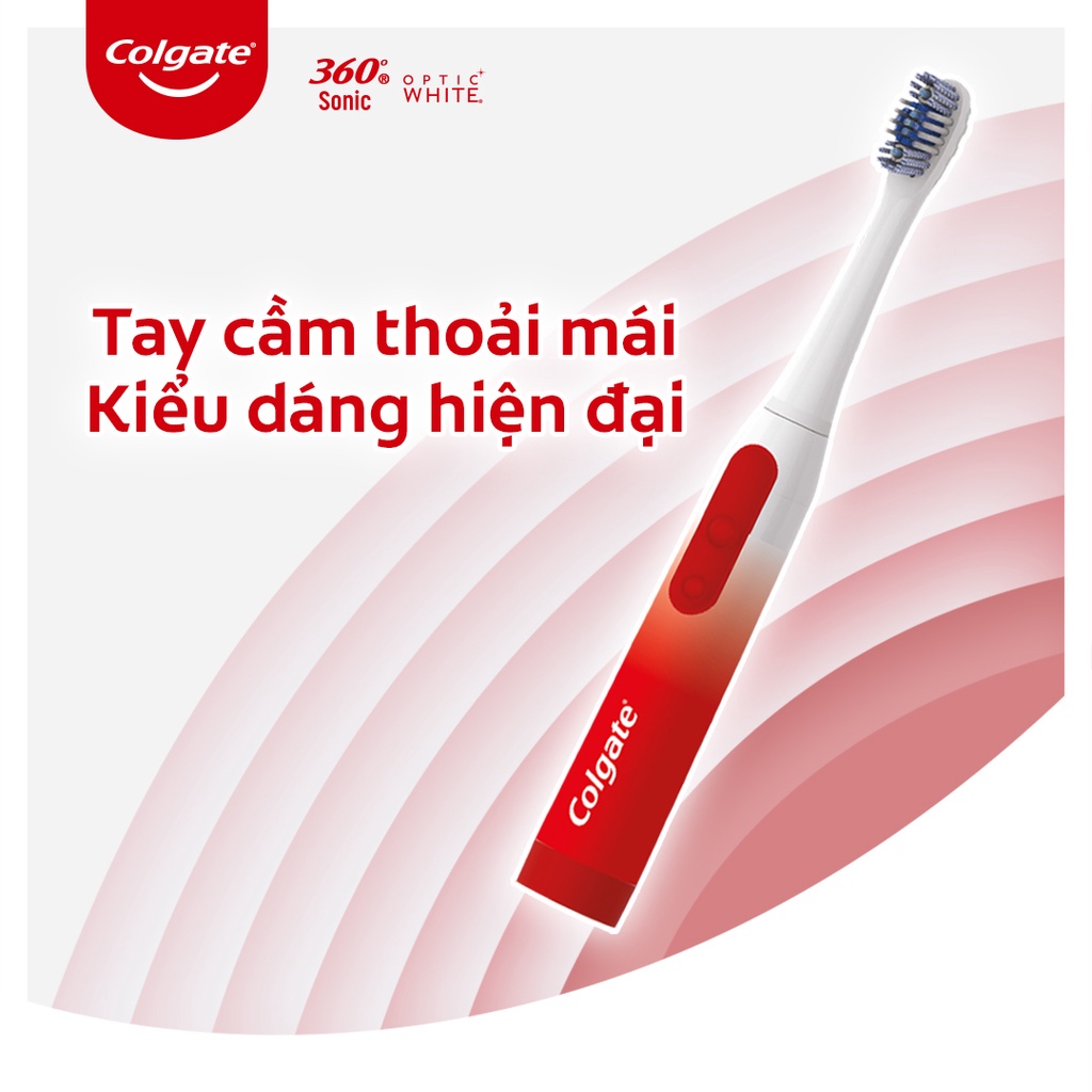 [ 1 Thùng ] 12 Bàn chải điện Colgate Sonic Optic White trắng sáng sóng âm