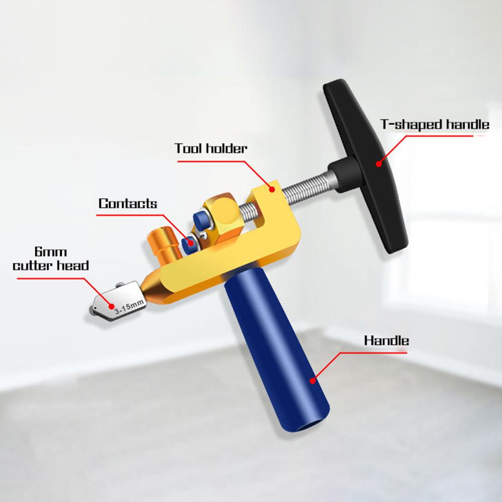 Portable Manual Glass Tile Opener Hand-Held Replacement Cutter Heads Ceramic Tile Glass Cutter Multi-function Glass Cut