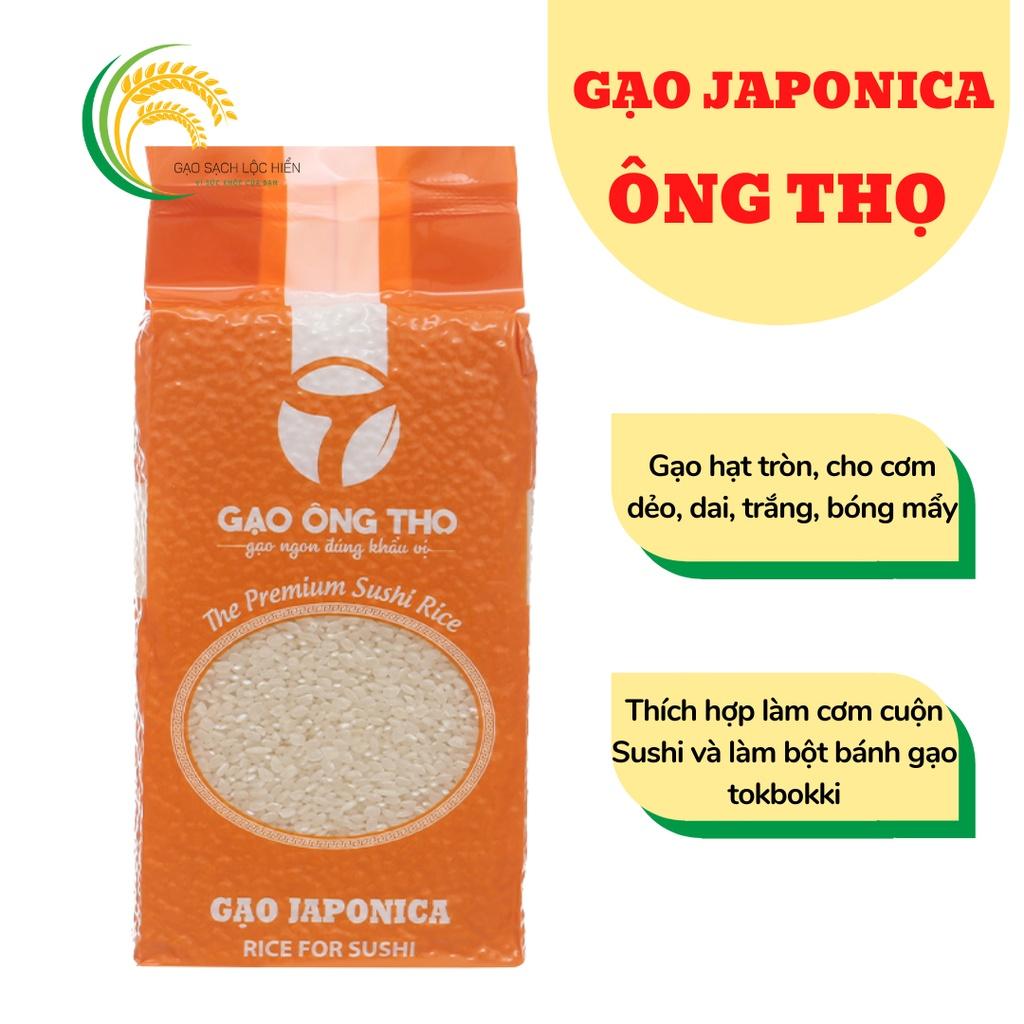 Gạo Nhật Japonica 1Kg Ông Thọ Hạt Tròn Dẻo Dai Ngọt cơm dùng làm Sushi, tokbokki 1 TÚI 1KG