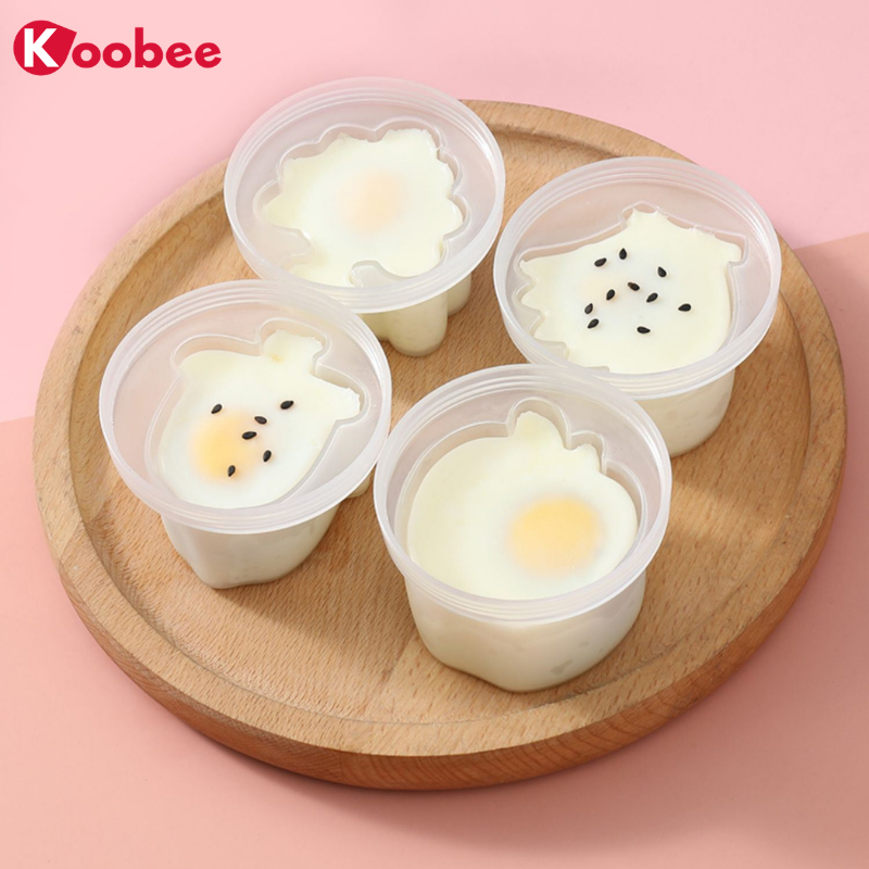 Bộ 4 khuôn hấp trứng, làm bánh flan, làm đậu hũ, pudding cho bé (tặng chổi phết silicon) (AD03)