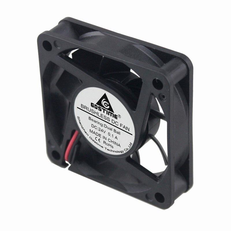 1 Piece Gdstime 6015 Two Ball DC 24V 60x60x15mm Machine Equitment PC CPU VGA Cooler Brushless Cooling Fan 6cm 60mm x 15mm 2Pin