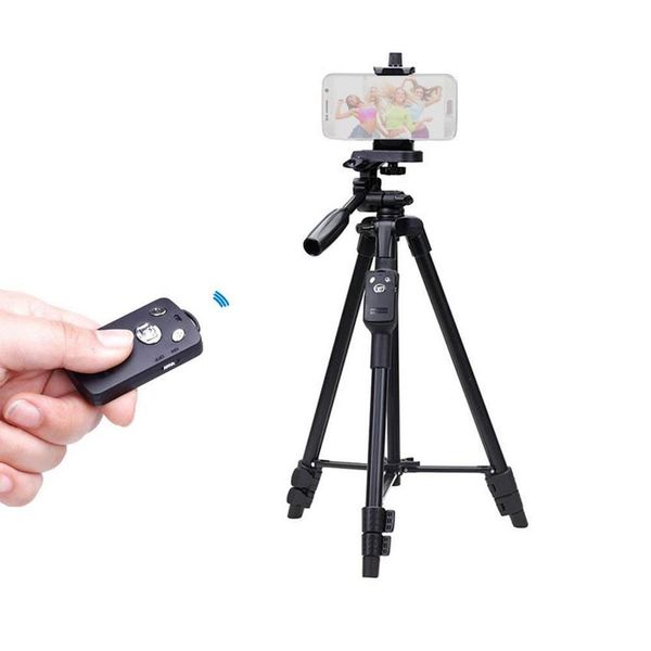 Hình ảnh Chân đế điện thoại, chân đế máy ảnh, tripod Yunteng VCT 5208 kiêm giá đỡ có remote Bluetooth điều khiển chụp từ xa - JL - HÀNG CHÍNH HÃNG