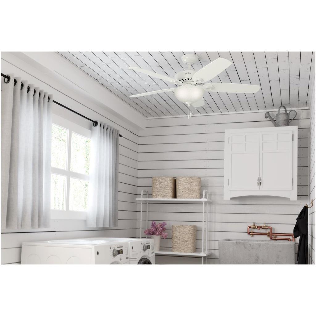 Quạt trần đèn trang trí HUNTER BUILDER DELUXE - Cánh gỗ cao cấp, tích hợp điều khiển từ xa, Hàng chính hãng