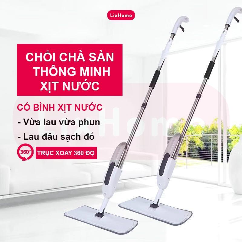 Chổi lau nhà thông minh phun sương tiện lợi, không cần nhúng nước xoay 360 độ, cây lau nhà lau tốt cả nền khô nền ướt