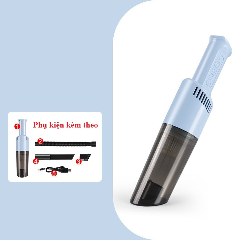 Máy Hút Bụi Pin Sạc Không Dây Cho Ô Tô, Gia Đình Vacuum Cleaner POWER HEPA 4.0