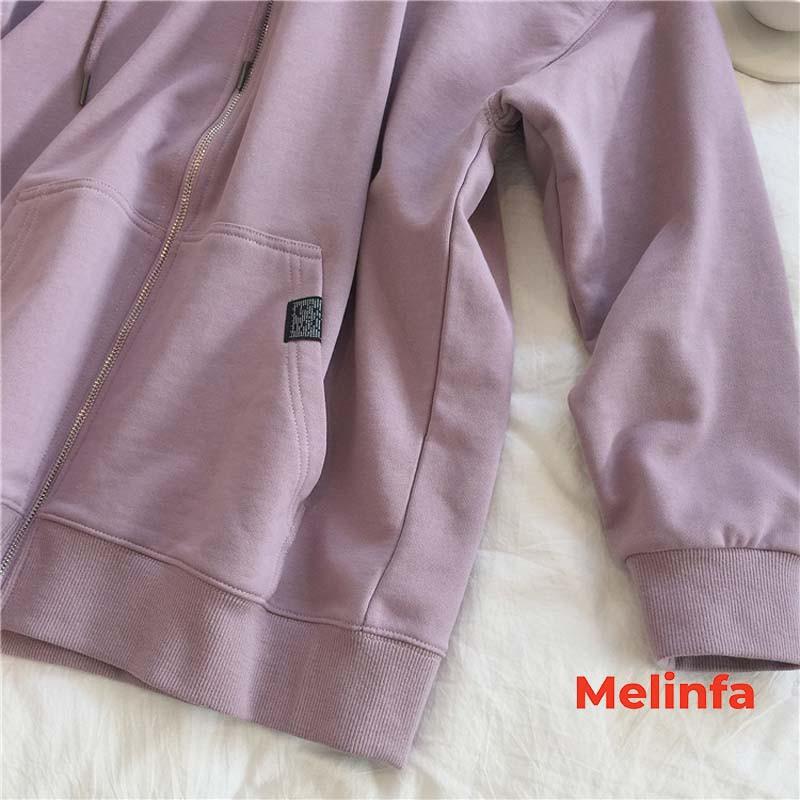 Áo khoác Hoodie nữ, áo nỉ nữ Freesize kéo khóa có mũ phong cách Basic Hàn Quốc mã VAA0018