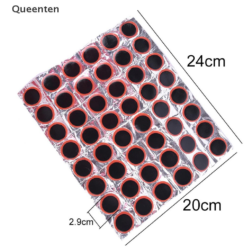 Queenten 48Pcs 30mm Round Bicycle Tyre Puncture Patch Tyre Inner Tube Prick Repair Pad QT