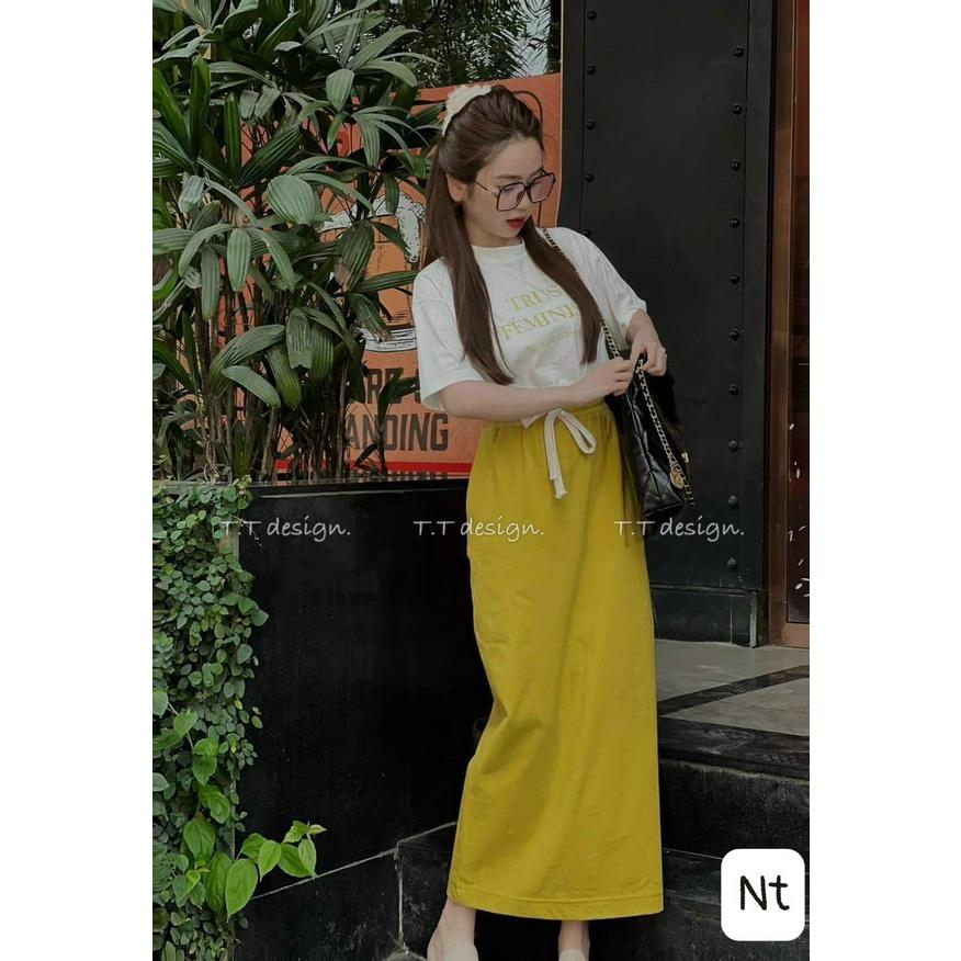 ĐẦM ĐI CHƠI, ĐẦM SUÔNG ÁO CỔ TRÒN TAY NGẮN DÁNG DÀI CỰC NĂNG ĐỘNG