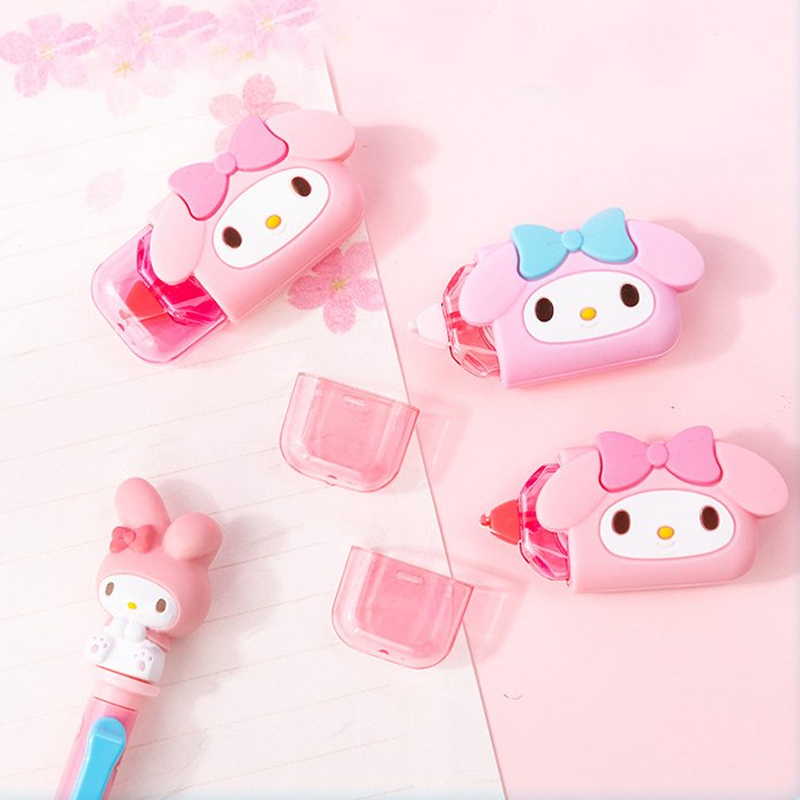 Bút xóa Hello Kitty dễ thương, 2 màu nơ xanh, nơ hồng