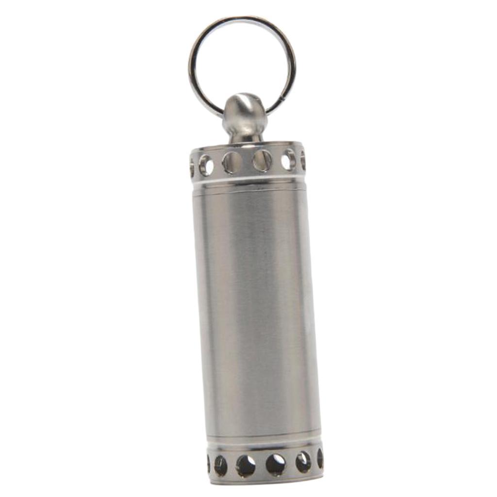 Portable Pill Cases, Metal Waterproof Medicine Capsule Organizer Container with Keychain, Travel Pill Holder for Men Women - Select Sizes