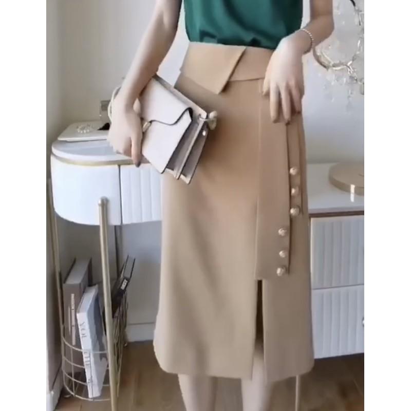 Chân váy công sở cạp cao xẻ đùi QC siêu xinh