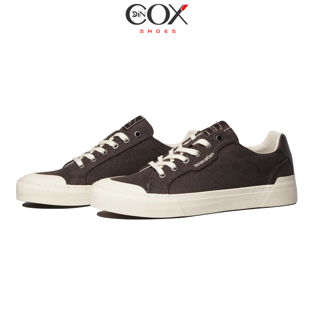 Giày Vải Sneaker Canvas Đế Bằng Nam DC30 Brown Dincox
