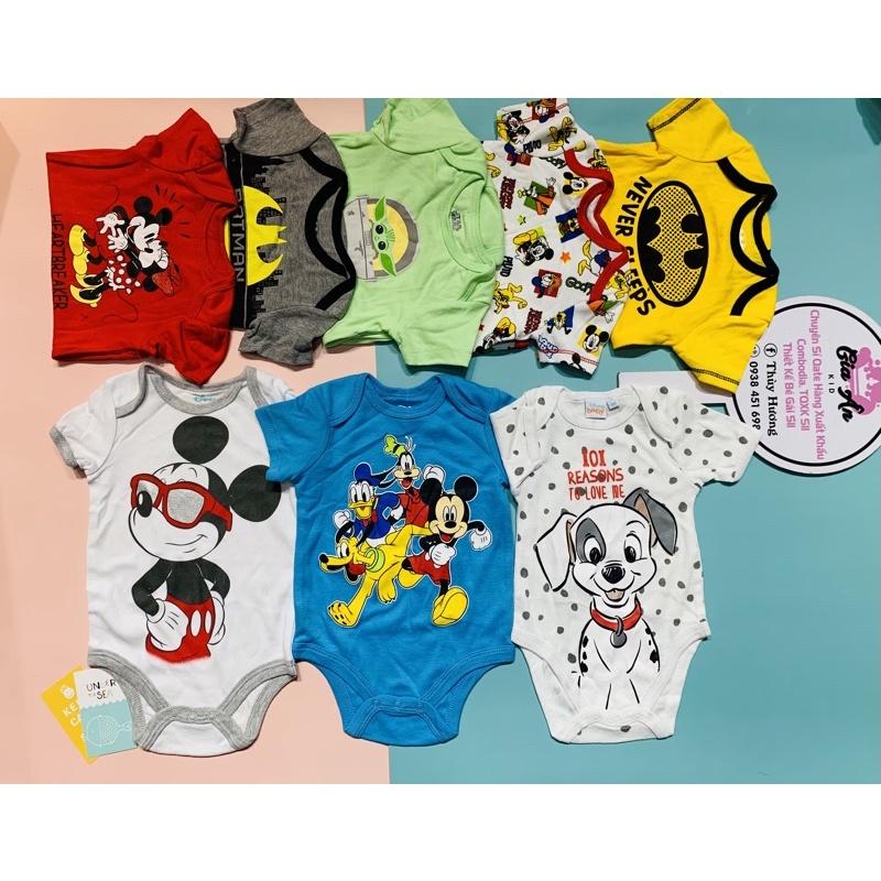 Bodysuit / Bodychip cộc tay bé trai bé gái Disney