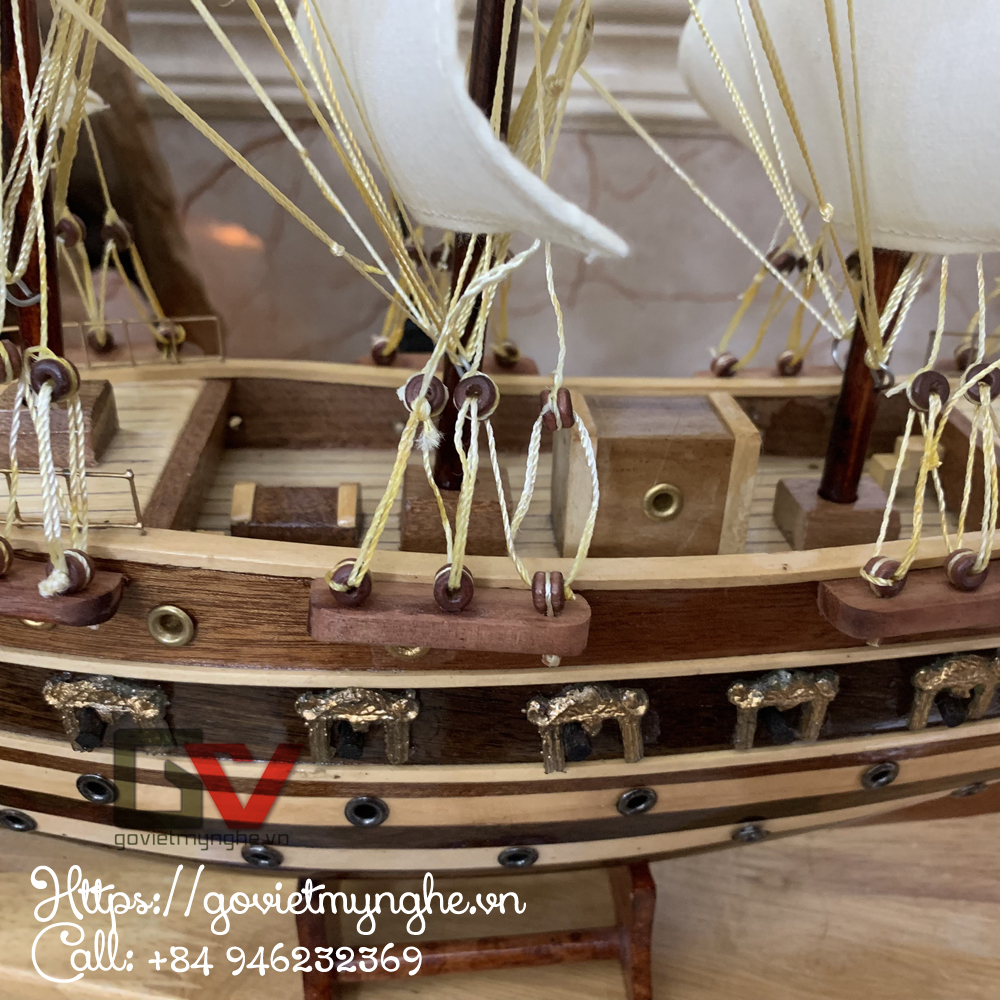 Hình ảnh Mô hình thuyền gỗ trang trí Jylland - thân 40cm - loại 2