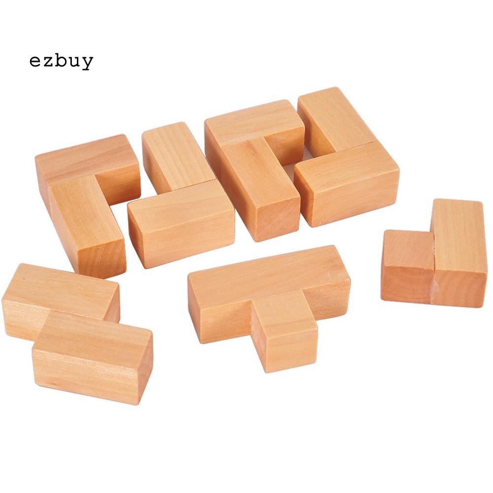 Khối Gỗ 7 Mặt Đồ Chơi Lắp Ráp Tăng Cường Trí Não Cho Bé
