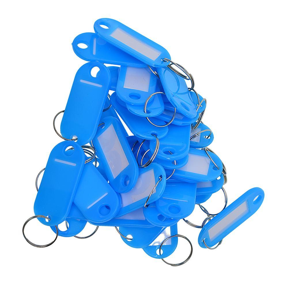 100pcs Removable Waterproof Key Tags ID Name Card Tags Mark Label Blue