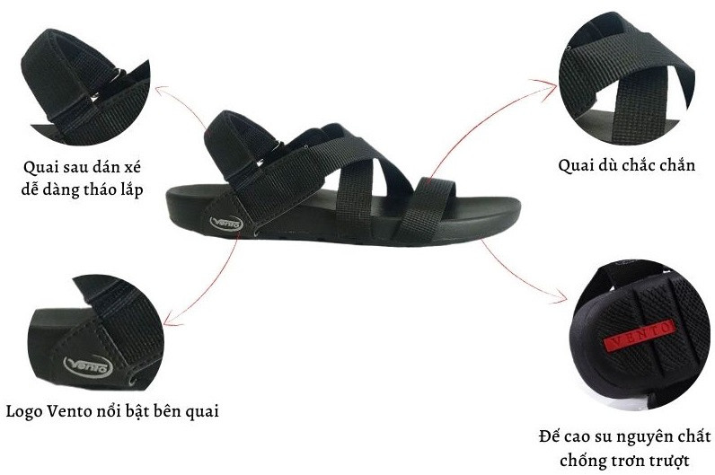 Giày Sandal Vento Nam Quai Chéo dạo phố đi chơi đi học NV4905