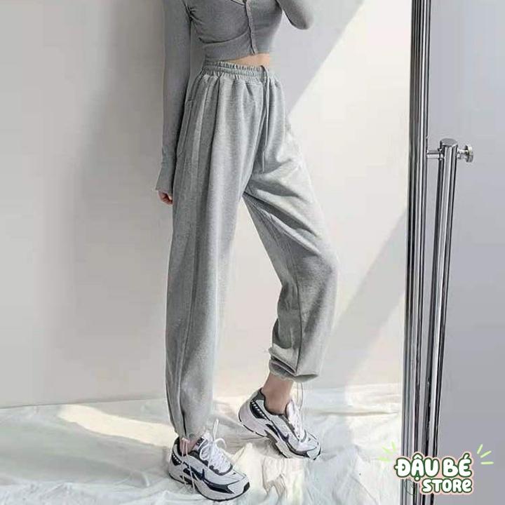 Quần Jogger Thể Thao Nam Nữ dáng dài suông cao cấp-Quần ống rộng bo gấu Unisex basic Pants nhiều màu Ulzzang-DAUBE-Q037