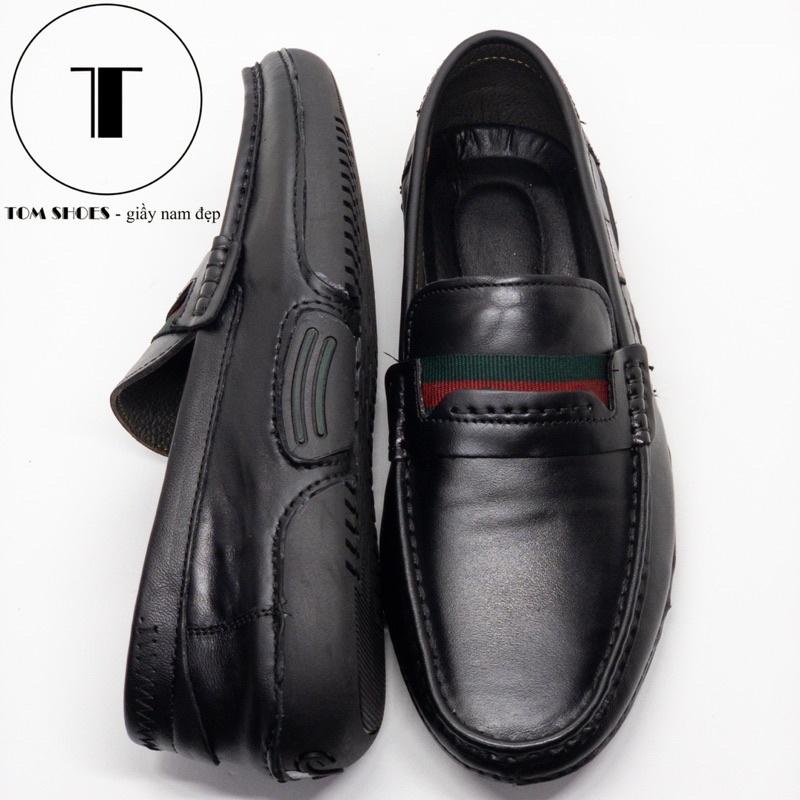Giầy lười slipon da bò thật 100% Tomshoes