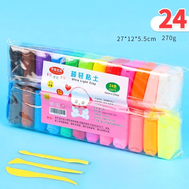 Bộ đất sét nặn 12 màu Đất sét nặn chứa thành phần kháng khuẩn, màu sắc tươi sáng, đất sét handmade DIY siêu nhẹ