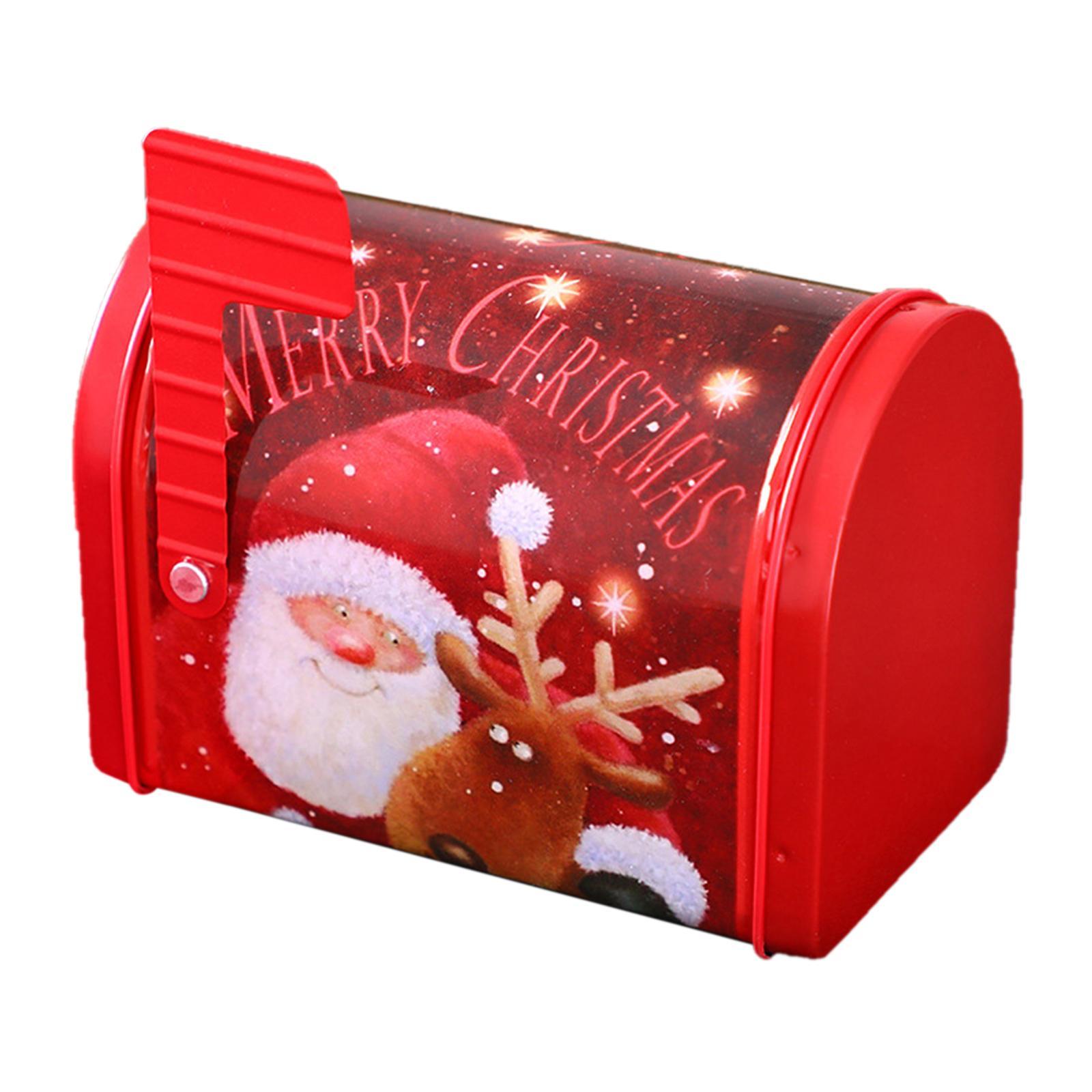 2 Christmas Cookie Tin Box for Kitchen Ornament Holidays Santa Claus