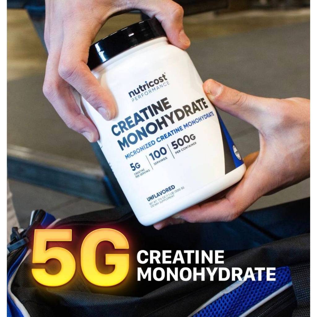 Nutricost Creatine Monohydrate (500G), Hỗ Trợ Tăng Sức Mạnh Cơ Bắp, Phục Hồi Năng Lượng