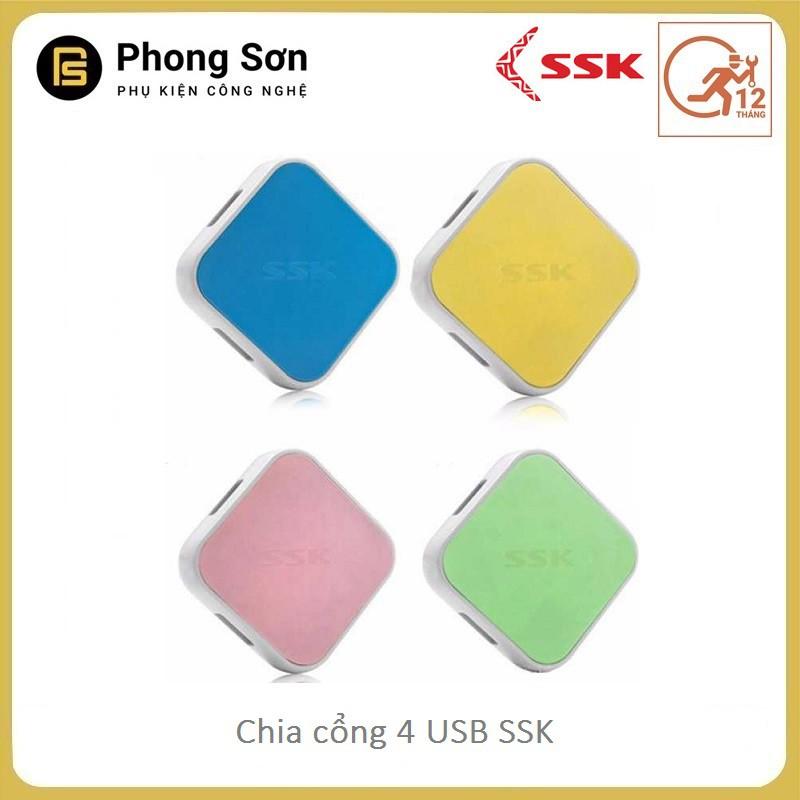 Chia cổng HUB USB 4 cổng SSK SHU - Hàng Chính Hãng