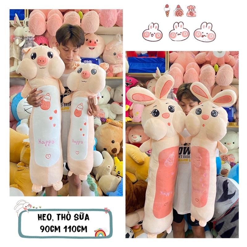 Gối ôm Thỏ, Heo bình sữa 90cm, 110cm