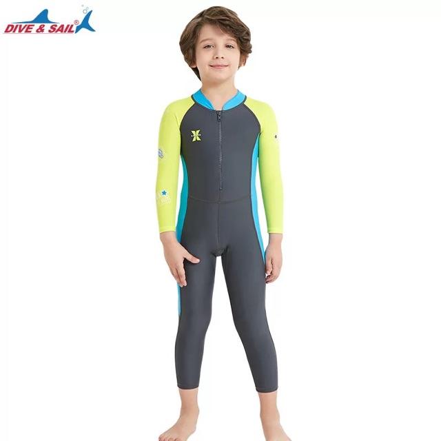 Bộ bơi liền thân dài tay cao cấp Dive &amp; Sail chỉ số chống nắng cao, đồ bơi giữ nhiệt cho bé trai bé gái - MT88.33