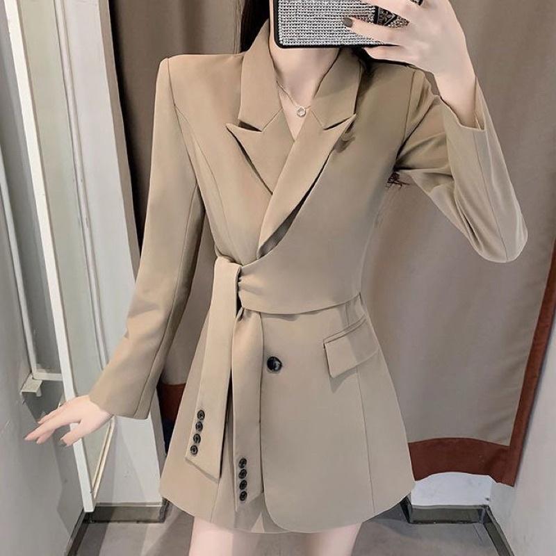 Áo Blazer Nữ Thiết Kế Dáng Dài Phong Cách Hàn Quốc Mẫu Mới Đẹp Mã RB01