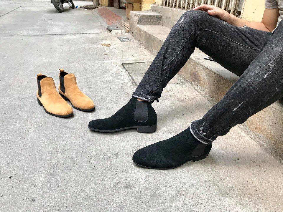 Giày nam Chelsea Boots Da Bò Lộn Cao Cấp Đế Cao Su Kiểu Dáng Đường Phố BẢO HÀNH 12 THÁNG Tặng Kèm Lót Phụ Kiện Của Boots