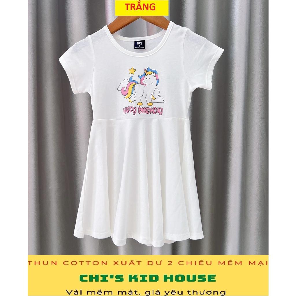 (TOP XU HƯỚNG) ĐẦM THUN COTTON IN HOẠ TIẾT THÚ CỰC DỄ THƯƠNG CHO BÉ 9-25KG