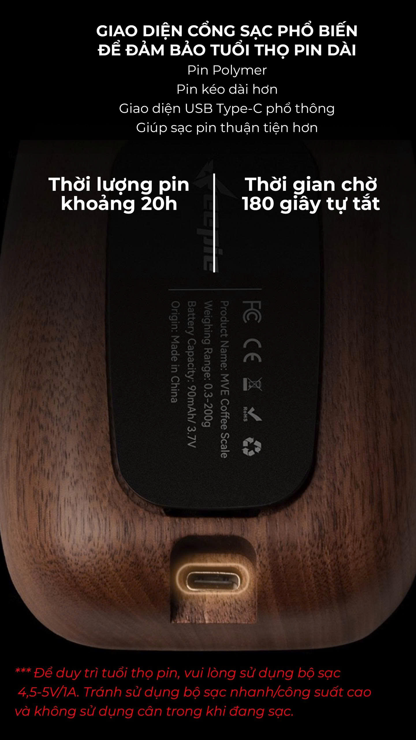 Cân điện tử gỗ tự nhiên cân cà phê cân trà