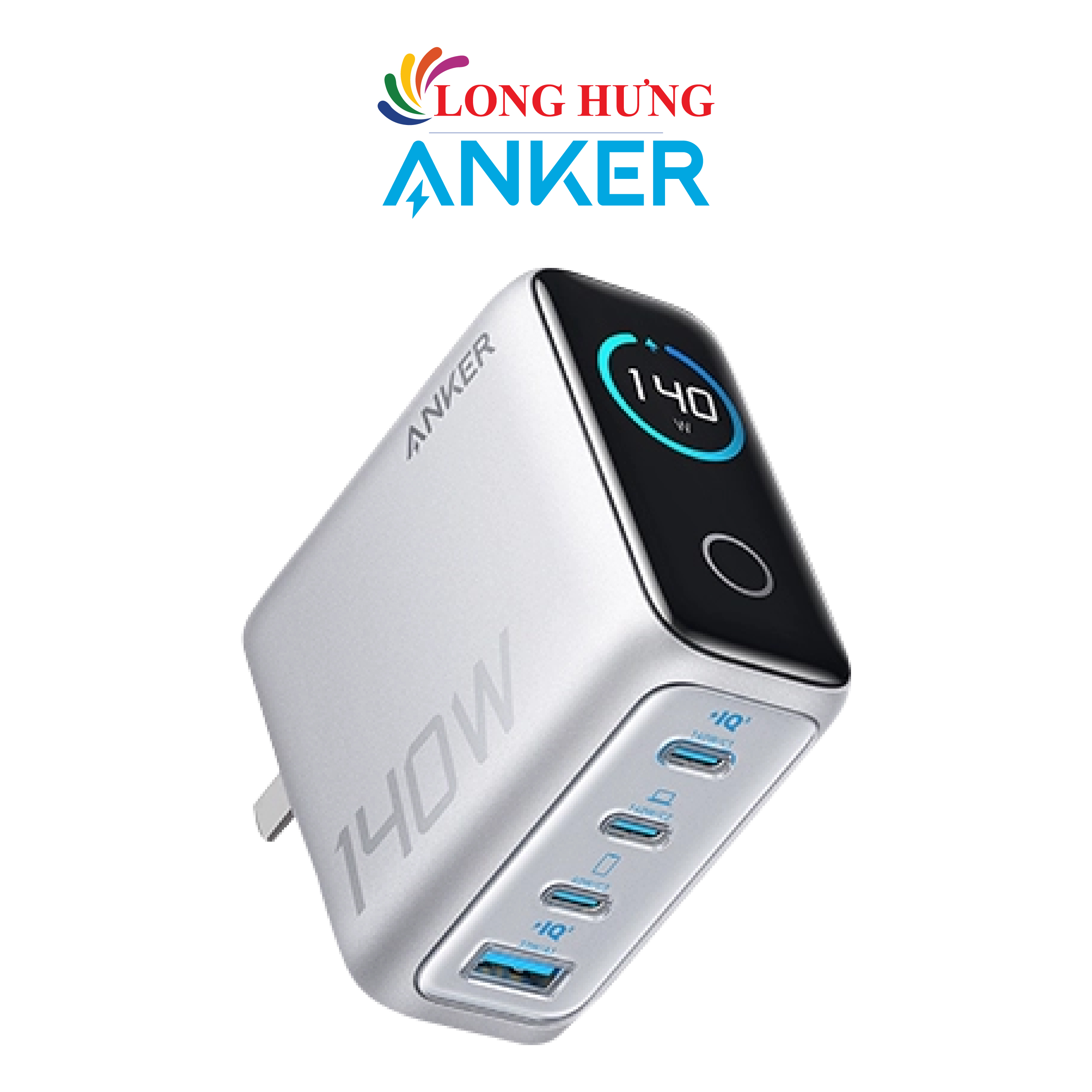Combo cốc sạc Anker Zolo Fast Charging 1USB 3Type-C 140W + Cáp USB Type-C to Type-C PD 3.1 B2697 - Hàng chính hãng