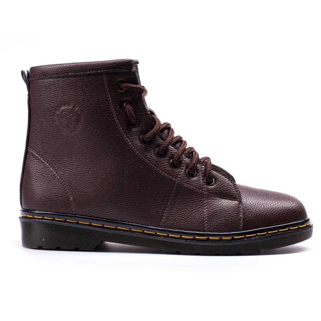 Giày Boot Nam Cao Cổ Khâu Đế Màu Nâu Cực Chất - M91