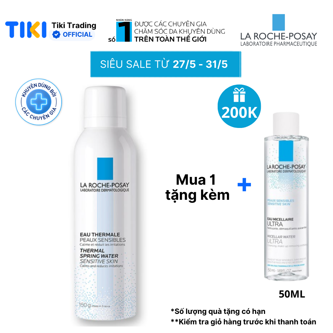 Nước xịt khoáng làm sạch và làm dịu cho da nhạy cảm La Roche-Posay Thermal Spring Water 150ml
