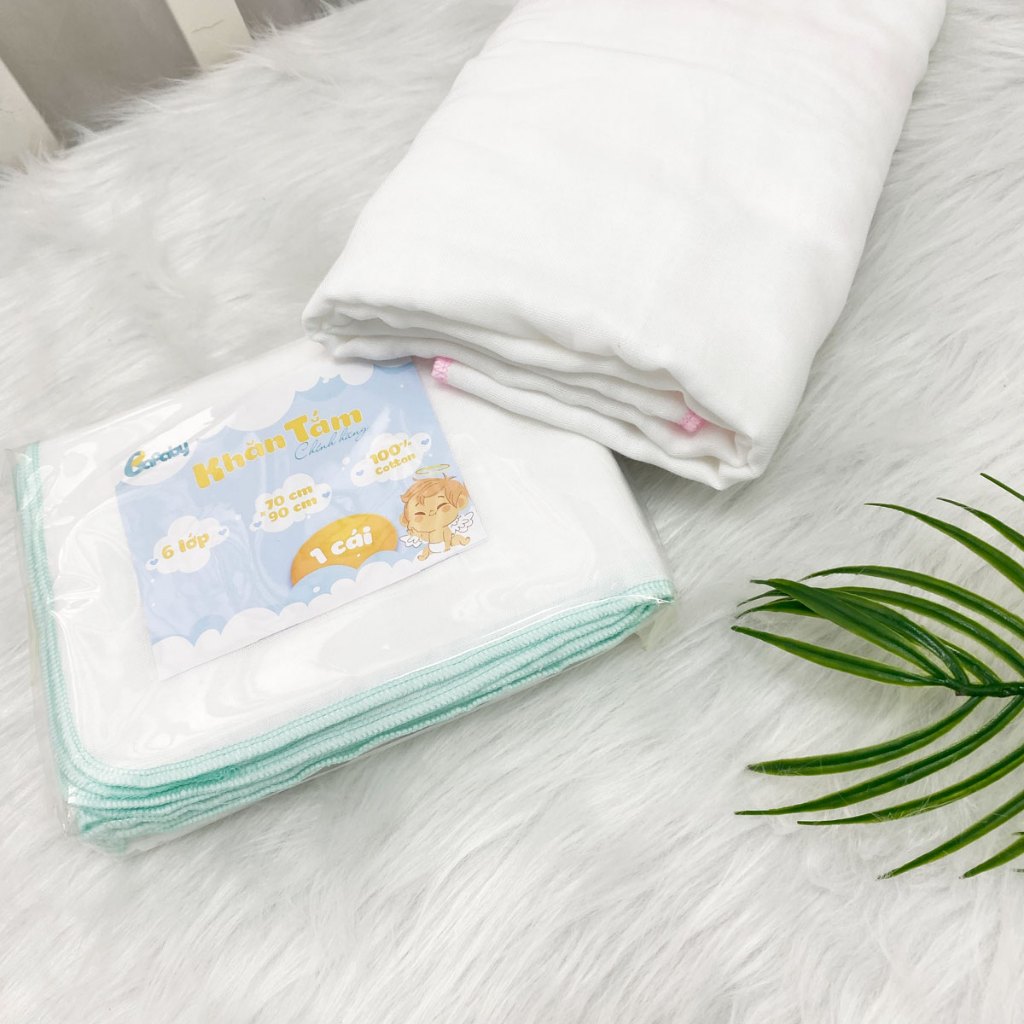 Khăn Tắm Xô 6 Lớp 70x90cm BAFABY Vải Cotton Mềm Mại, Thoáng Khí Bo Viền Chắc Chắn Cho Bé 340