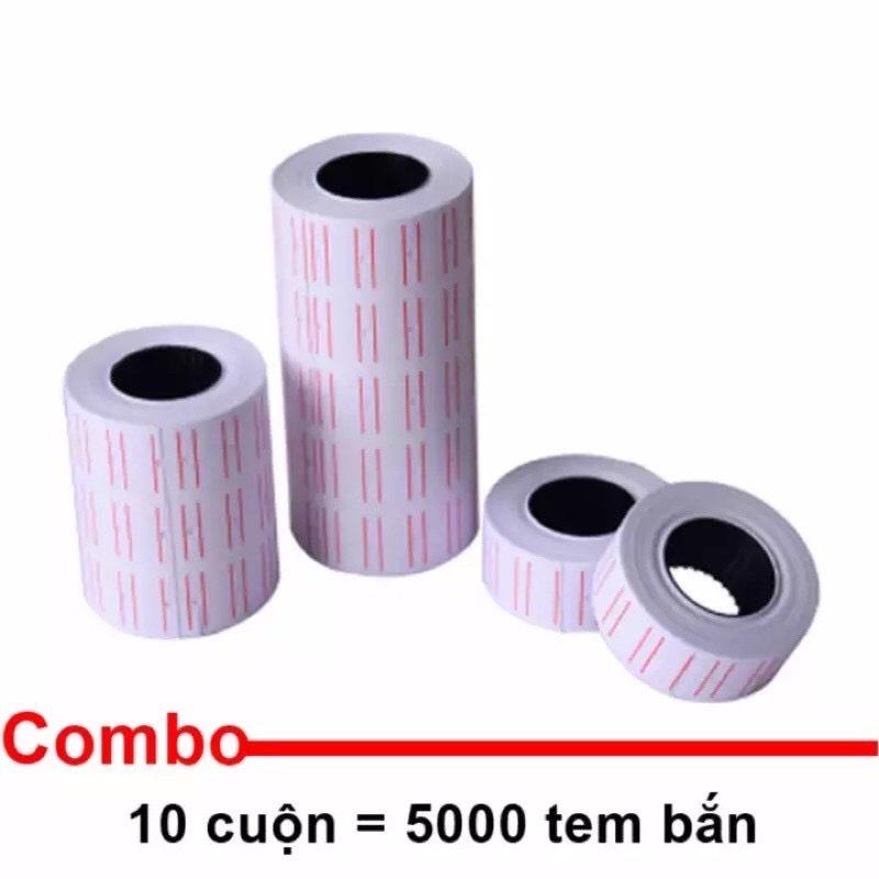 giấy in tem giá, cuộn giấy giá dùng cho máy dán, dính giá trên sản phẩm (1 lốc 10 cuộn)