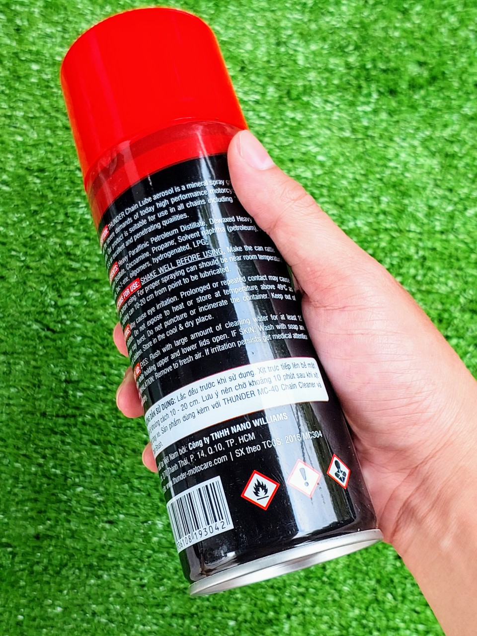 Chai Xịt Dưỡng Bôi Trơn Sên Xe Máy Chain Lube 400ml THUNDER & Bàn Chải Sên 3D Chuyên Dụng