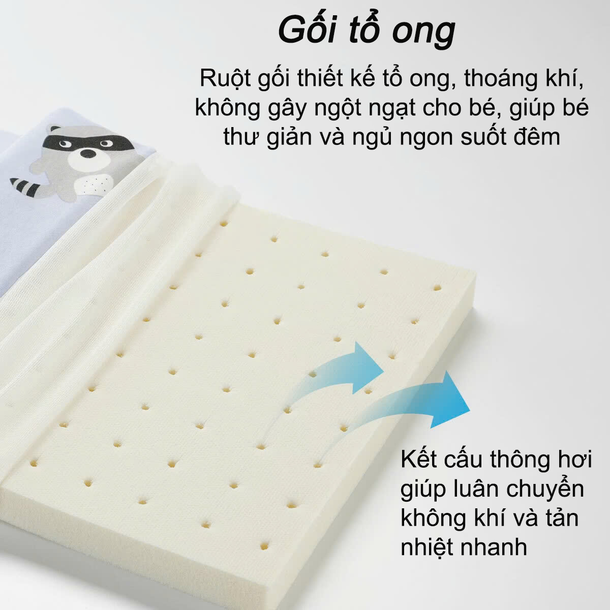 Gối cao su non kuku thế hệ mới siêu mềm mịn và đàn hồi KU-PLUS 29,5x43x2,5cm ku2047 new