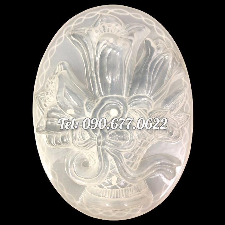 Khuôn rau câu sinh nhật, cưới hỏi hoa Ly Ly – Khuôn hình Oval loại 20 cm – Mã số 1454