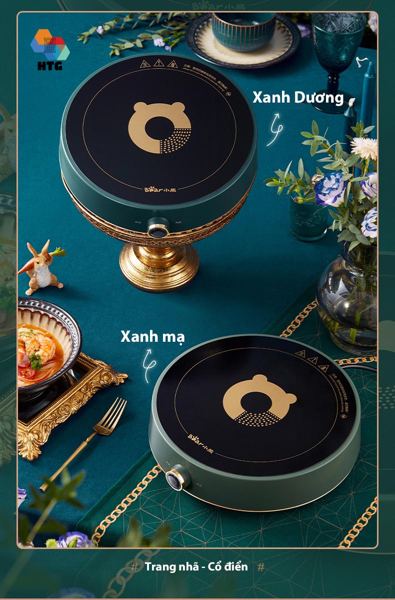 Bếp từ đơn Bear DCL-A21B1 bảo vệ quá nhiệt, 9 cấp độ nóng, có chế độ tự ngắt và nóng siêu tốc 2100W, hàng chính hãng