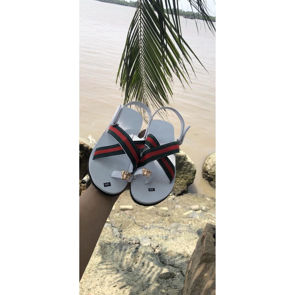 Sandal dongnai dép quai hậu nữ A24 dù xanh lá size từ 34 đến 42