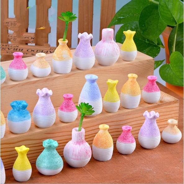 Các mẫu mô hình bình gốm, lọ hoa mini trang trí tiểu cảnh, nhà búp bê, DIY