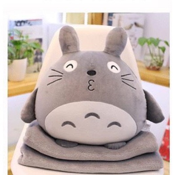 Chăn Gối Gấu Bông Totoro tròn, biểu cảm. Gối kèm mền 3 trong 1 cho bé yêu(#Gối_Chăn_Ủtay)